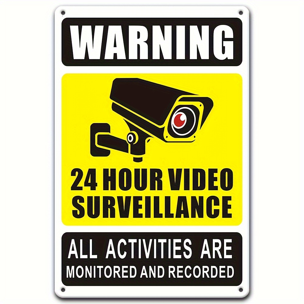 Home Security Cameras - 24시간 영상 감시 경고 표지판 -