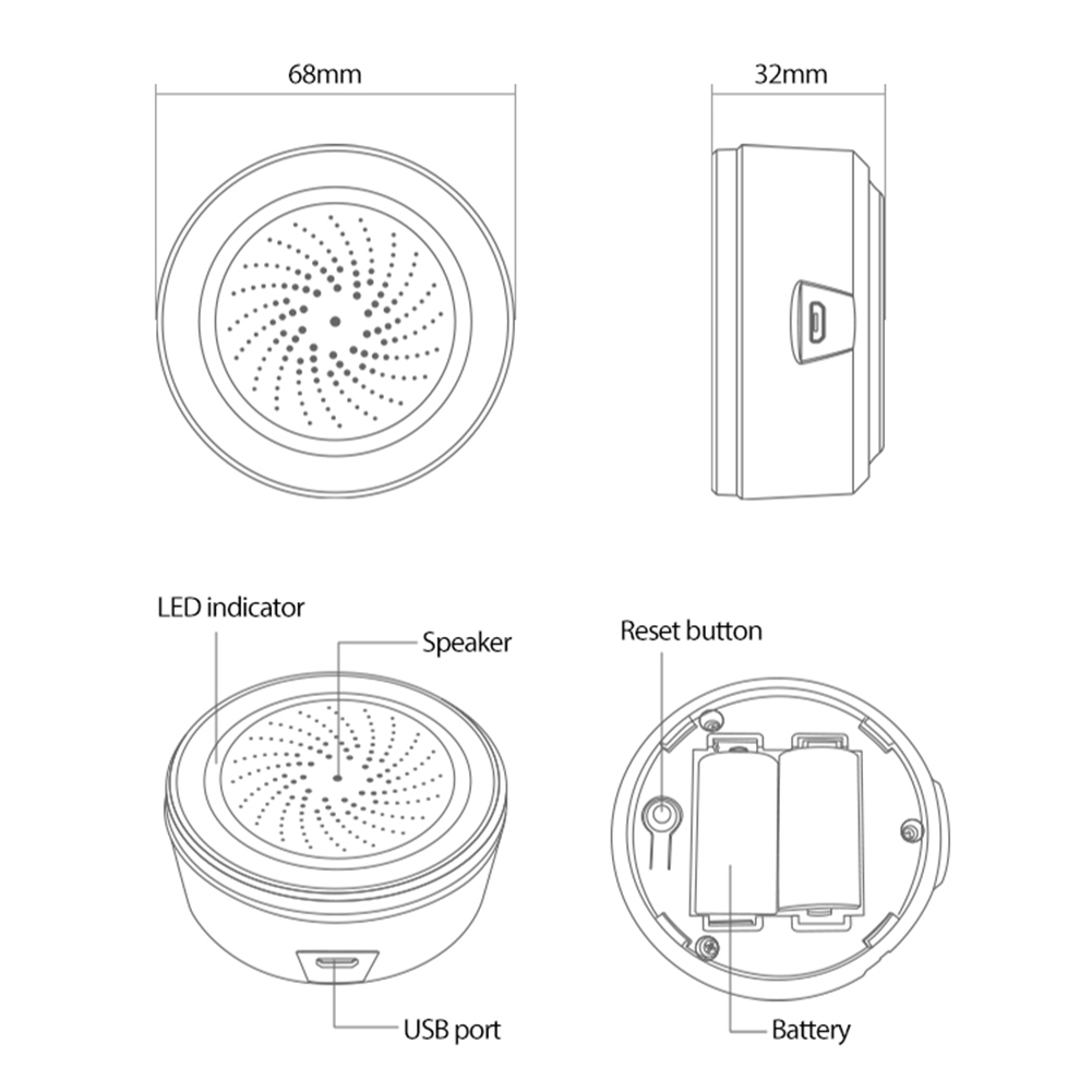Home Security Lights - Tuya Zigbee 사운드 라이트 센서 스마트