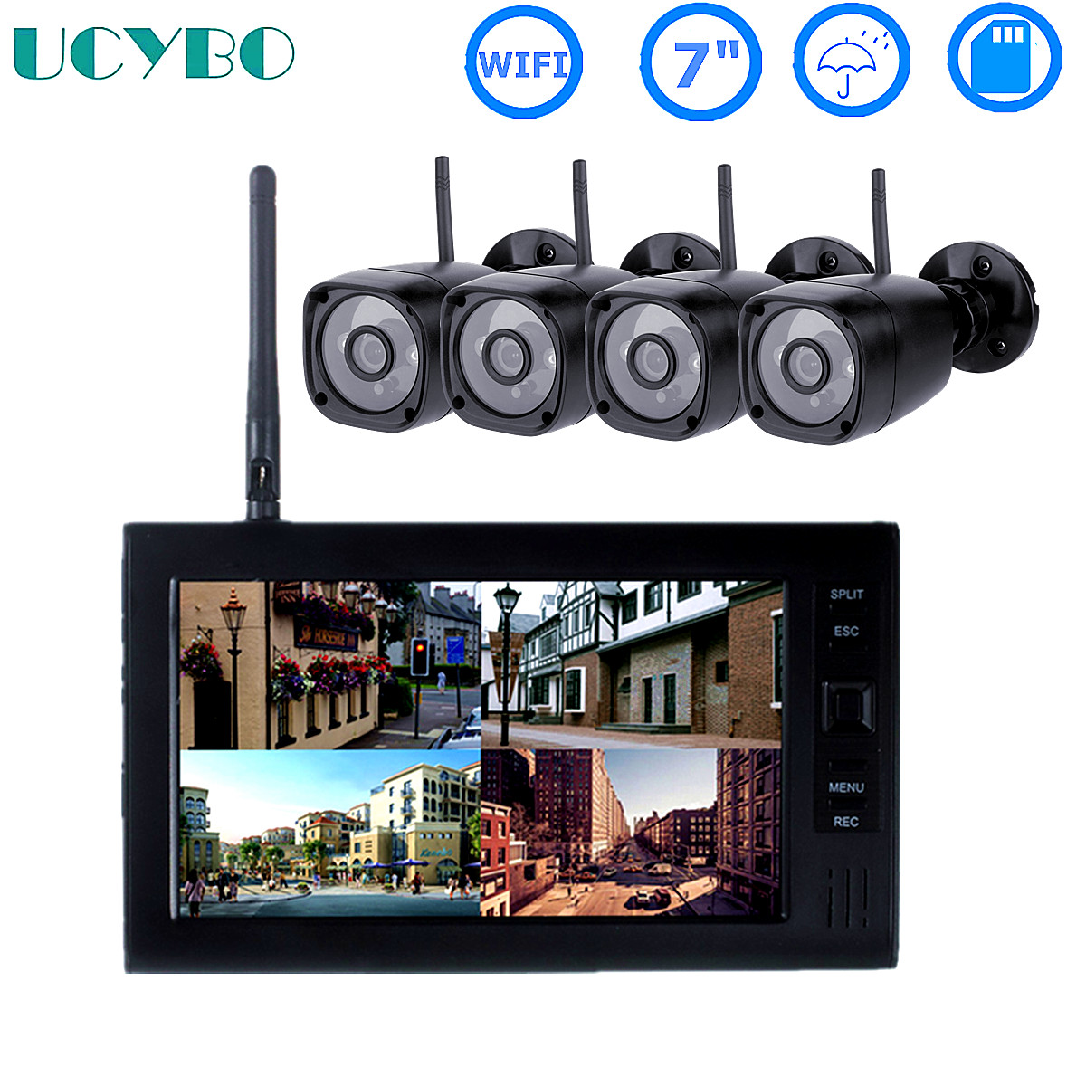 Home Security Systems - LCD CCTV 보안 시스템 와이파이 무선