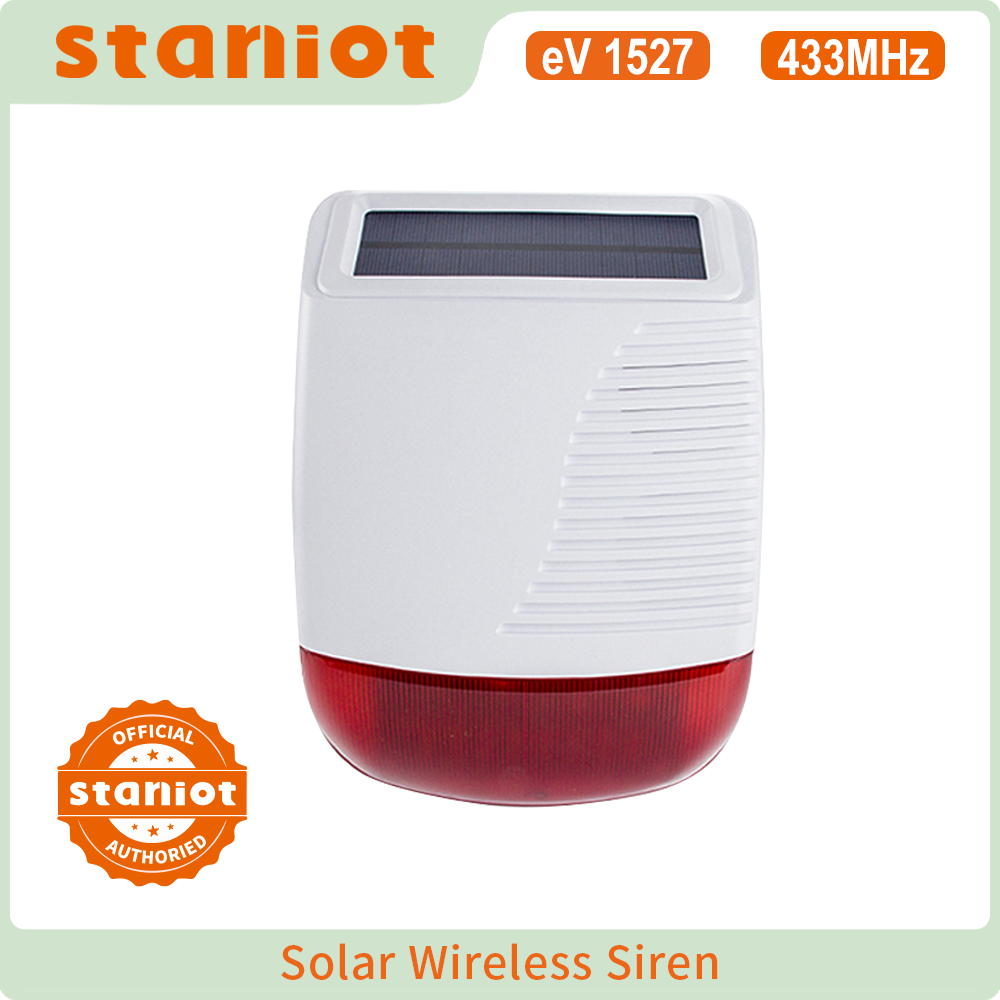 Staniot 무선 야외 태양 스트로브 사이렌 433M - Home Security Lights 리뷰 및 가격
