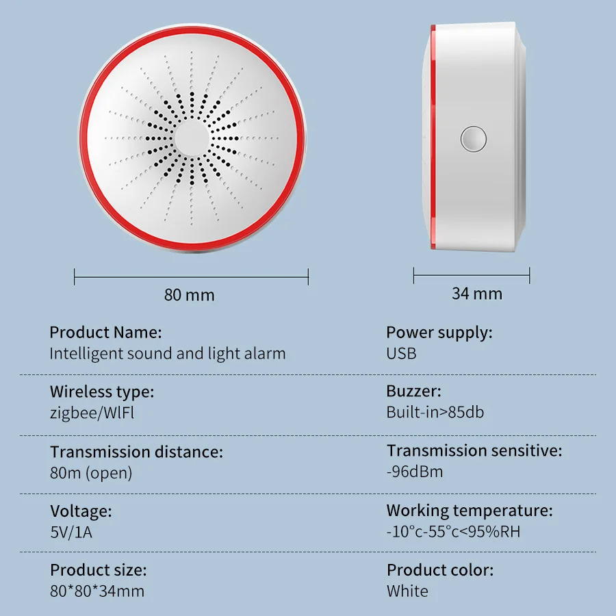 Tuya WiFi ZigBee 스마트 알람 사이렌 지능 - Home Security Lights 리뷰 및 가격