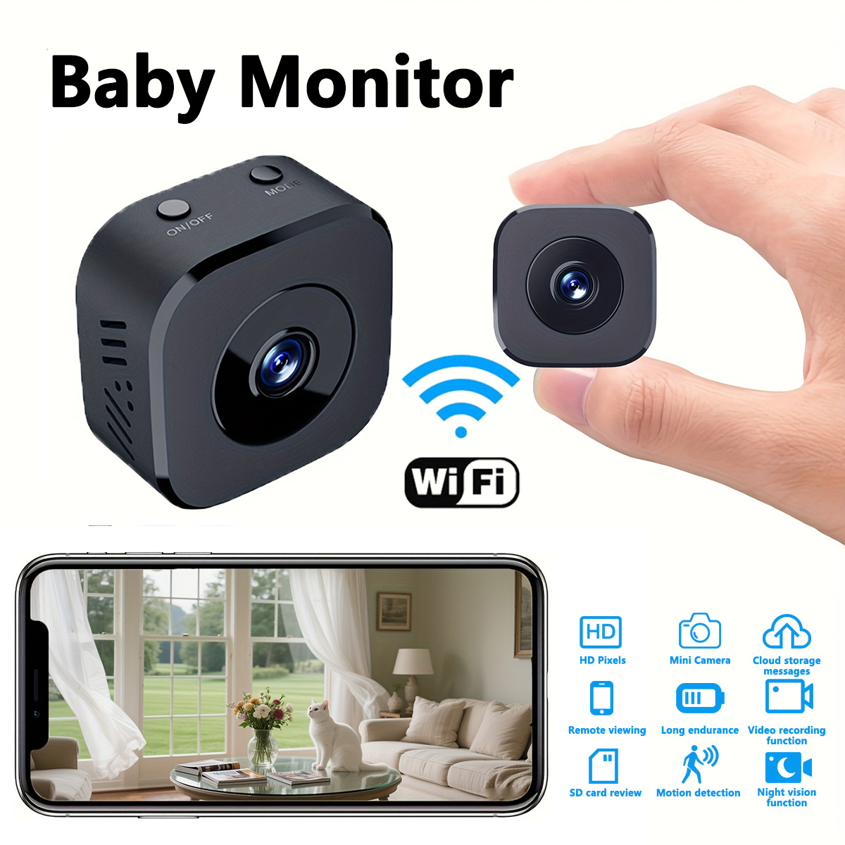 1080P HD 미니 WiFi 카메라 실내 안전 보안  - Home Security Cameras 리뷰 및 가격