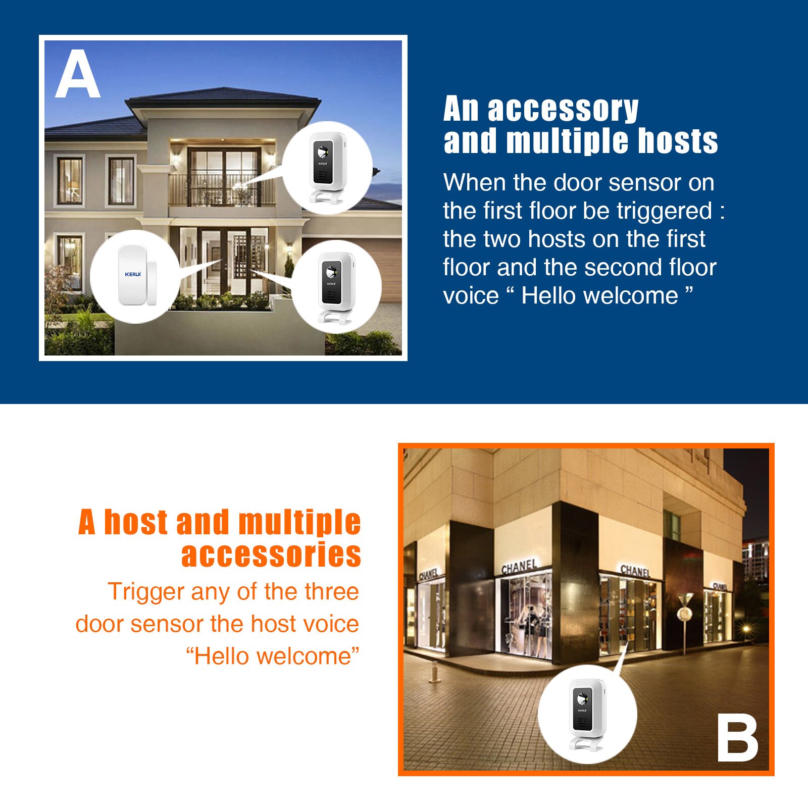 KERUI M7 웰컴 모션 센서 보안 경보, 32 곡  - Home Security Lights 리뷰 및 가격