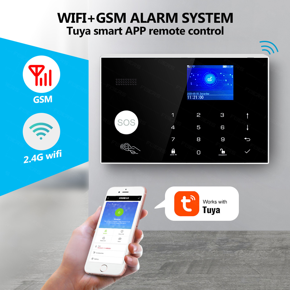 온도 및 습도 디스플레이 작업이 포함된 가정용 WIFI - Keypad Alarm Panel 리뷰 및 가격