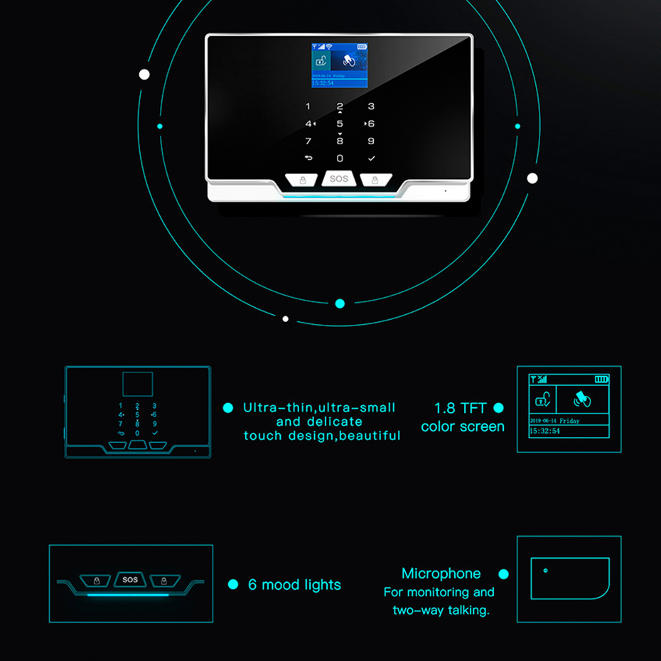 모션 센서, 도어 센서, 홈 보안 스마트 라이프 APP - Keypad Alarm Panel 리뷰 및 가격